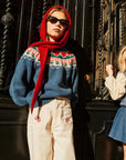 Mipounet - felicia - flower denim pants - ecru