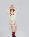Mipounet - adela - corduroy skirt - ecru/rio red